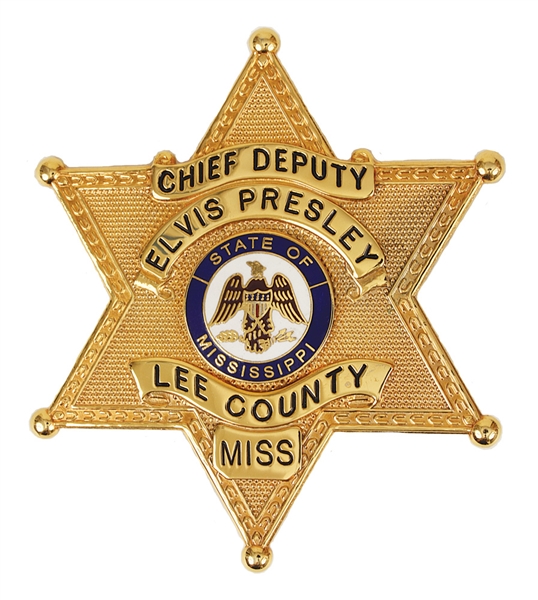 Elvis Presley Owned & Worn Lee County Chief Deputy Badge
