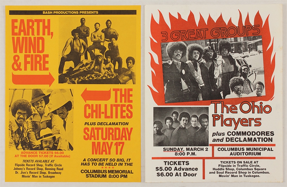 Earth, Wind and Fire and the Ohio Players/Commodores Original Handbills