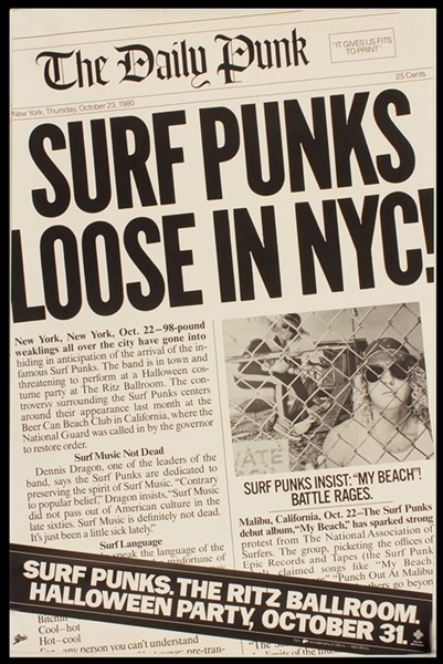 Surf Punks Original Ritz Concert Poster