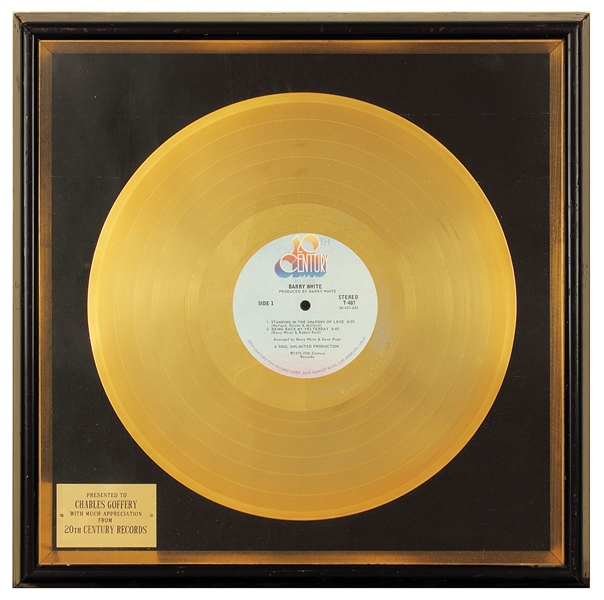 "Barry White" Original Gold Record Album Award