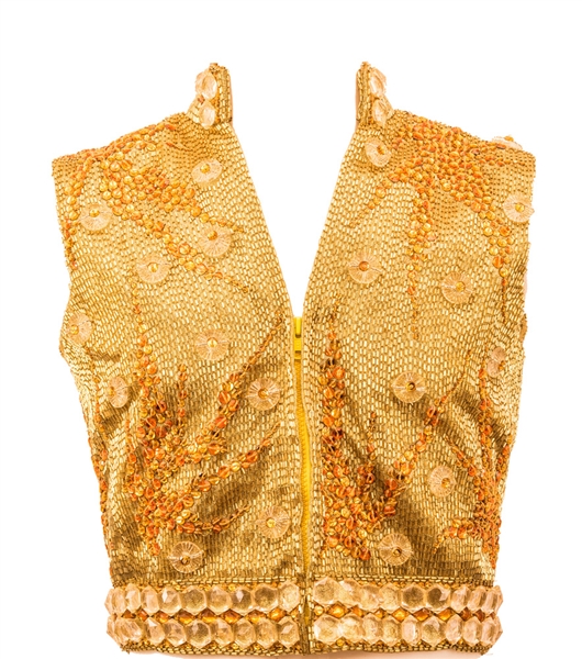 Randy Jackson "Jackson 5" Stage Worn Bill Whitten Custom Made Elaborate Gold Beaded Vest 