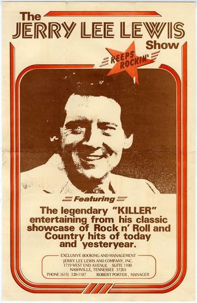 Jerry Lee Lewis Original Concert Poster