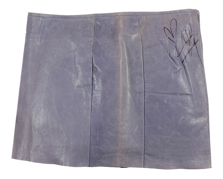 Christina Aguilera Signed, Owned and Worn Blue Leather Mini Skirt
