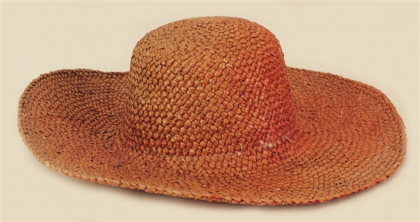 Liza Minelli Owned and Worn Dark Tan Wide Brimmed Straw Hat