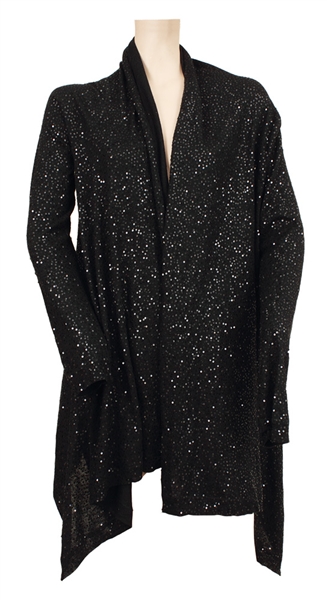 Stevie Nicks Owned & Worn Black Sparkly Cardigan Sweater