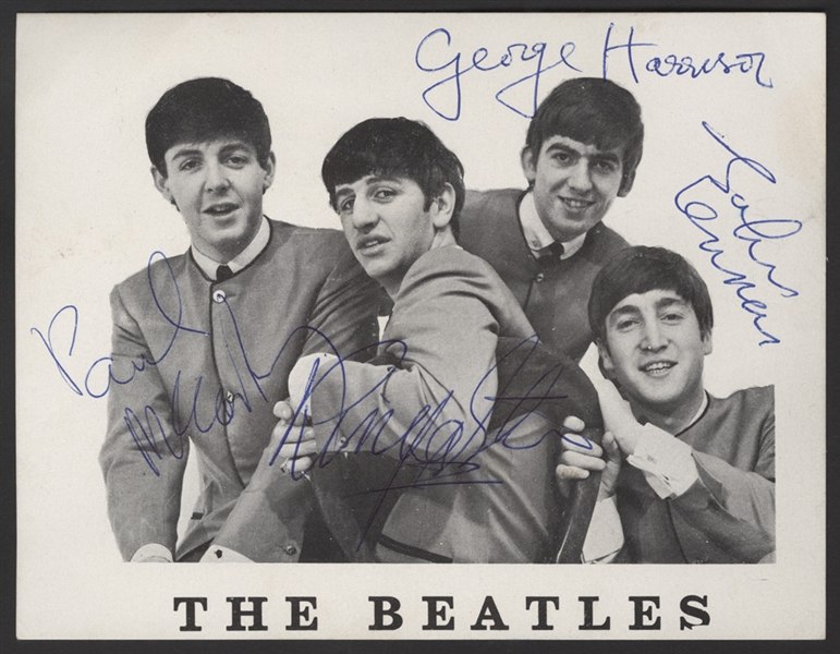 Beatles Signed Original Fan Club Picture Card