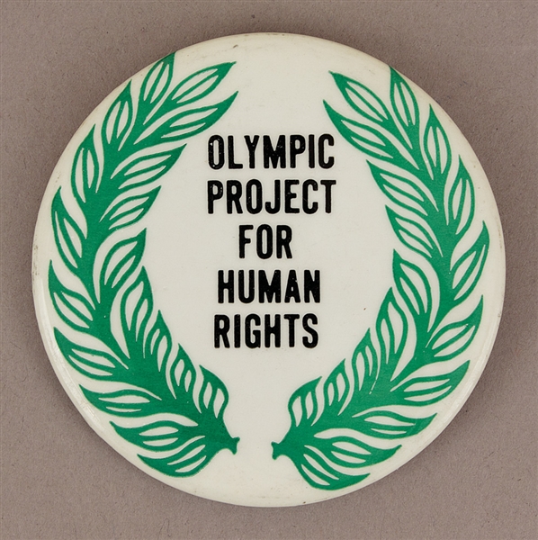 Original Olympic Project for Human Rights (OPHR) 1968 Olympics Athlete Worn Protest  Badge  