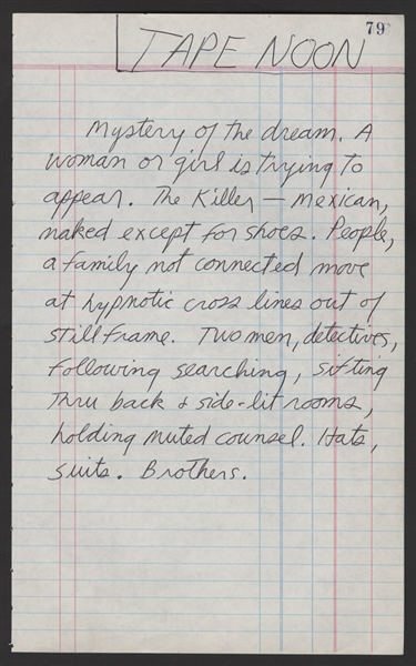 Jim Morrison Handwritten "Tape Noon" Working Spoken Poem/Lyrics from the Lost Paris Tapes