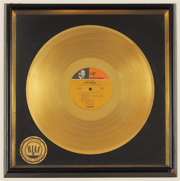 Frank Sinatra "Thats Life" Original RIAA Gold Record Album Award