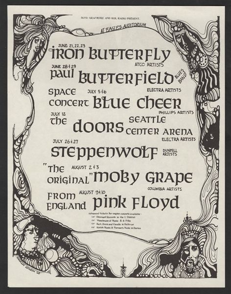 The Doors/Pink Floyd Original Concert Handbill