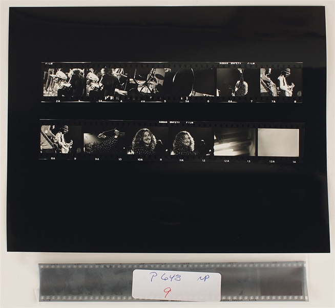 Led Zeppelin Original Chuck Boyd Contact Sheet and Negatives With Copyright