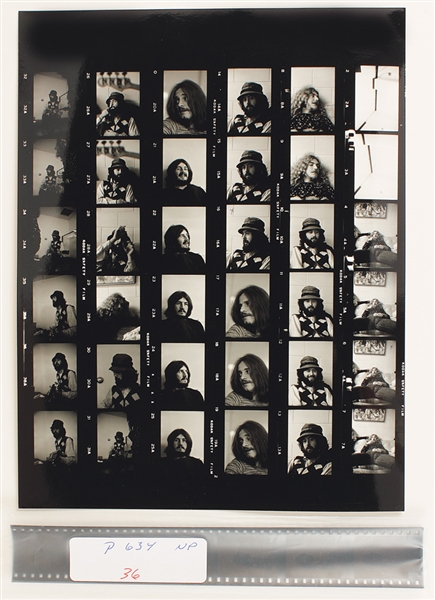 Led Zeppelin Original Chuck Boyd Contact Sheet and Negatives With Copyright