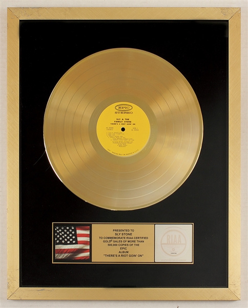 Sly & The Family Stone "Theres A Riot Goin On" Original RIAA Gold Record Album Award Presented to Sly Stone