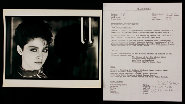 Madonna Original Resume and Head Shot