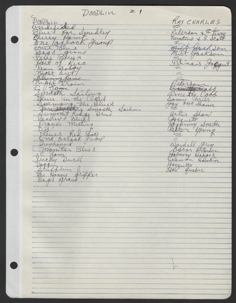 B.B. King Handwritten Set List