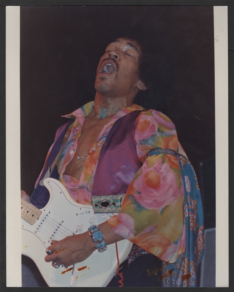 Jimi Hendrix Original Roberto Rabanne Stamped Photograph
