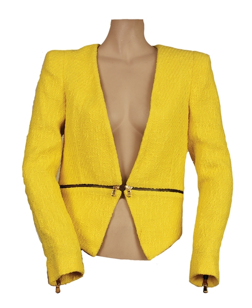 Gwen Stefani Owned & Worn Yellow Zippered Blazer
