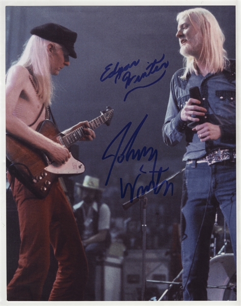 Johnny and Edgar Winter Signed 11 x 14 Photograph