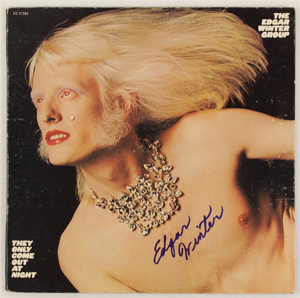 Edgar Winter Signed "They Only Come Out At Night" Album