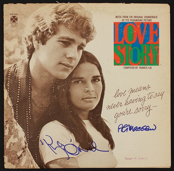 Ryan ONeal & Ali McGraw Signed  "Love Story" Soundtrack Album