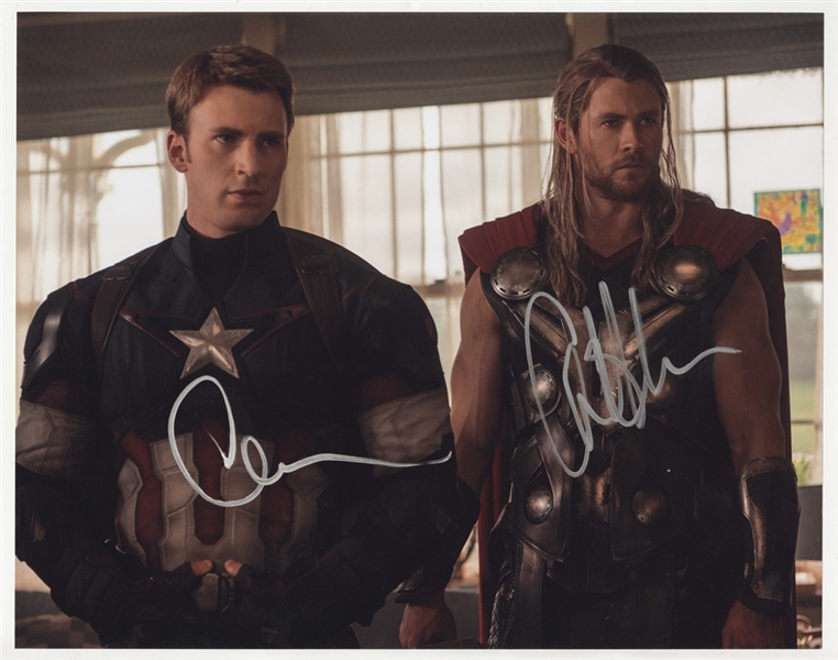 Chris Hemsworth & Chris Evans "Avengers: Age of Ultron" Signed 11 x 14  Photograph