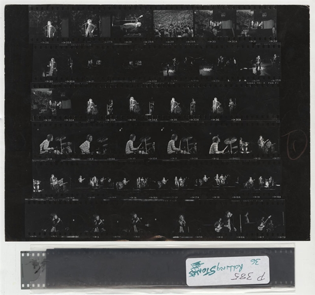 The Rolling Stones Original Chuck Boyd Contact Sheet and Negatives With Copyright
