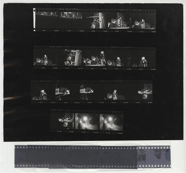 The Doors Original Chuck Boyd Stamped Contact Sheet and Negatives With Copyright