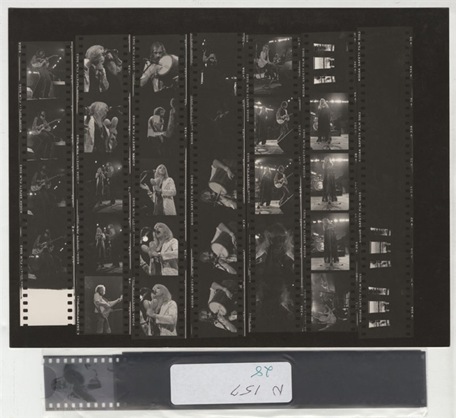 Fleetwood Mac Original Chuck Boyd Stamped Contact Sheet and Negatives With Copyright