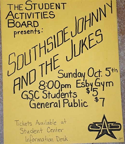 Southside Johnny and the Asbury Jukes Original Lafayette 1977 Concert Handbill 