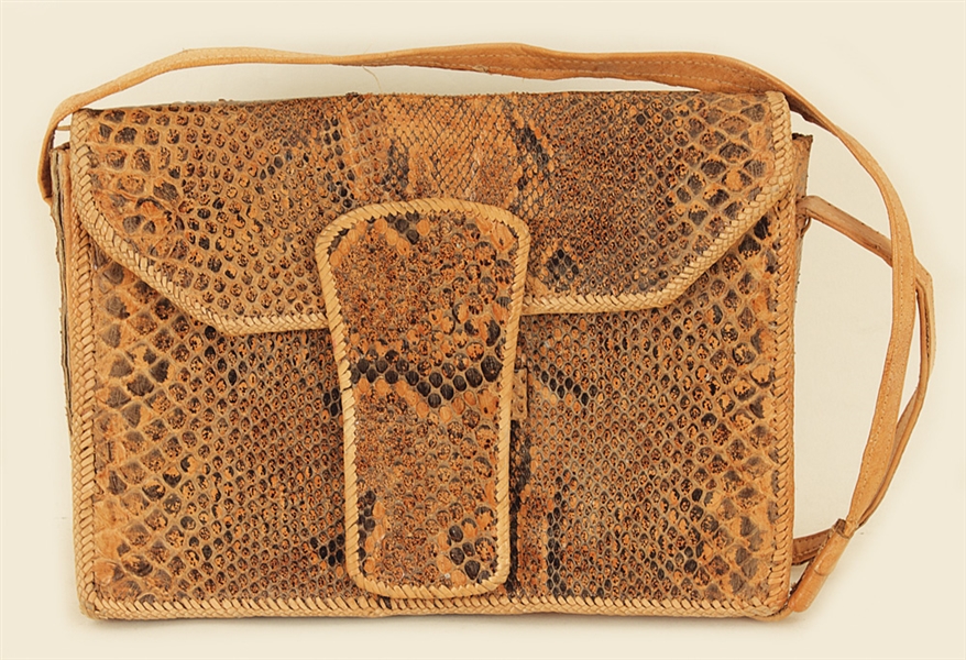 Liza Minelli Owned and Used Faux Snakeskin Handbag