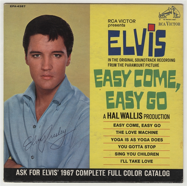 Elvis Presley Signed "Easy Come, Easy Go" 45 E.P. Record     