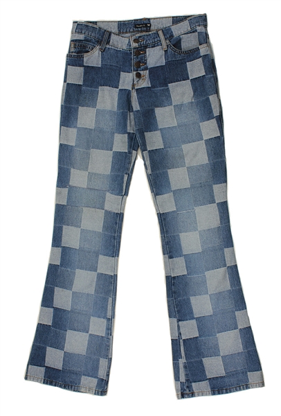 Alicia Keys Worn Checkered Jeans for 2002 Photoshoot