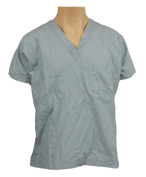 Michael Jackson Owned & Worn Blue Surgical Scrubs