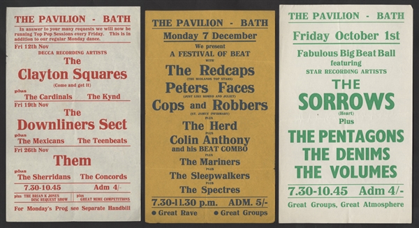 The Pavilion Bath U.K. Original Concert Handbills