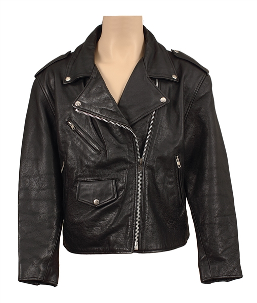 INXS Michael Hutchence Owned & Worn Black Leather Motorcycle Jacket