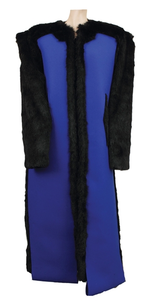 Lady Gaga Worn Peter Movrin Custom Made Black and Blue Faux Fur Coat