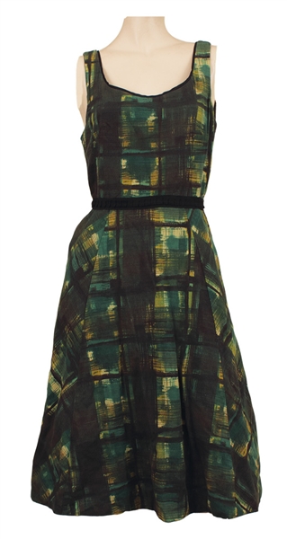 Taylor Swift Owned & Worn Anthropologie Green and Black Check Dress