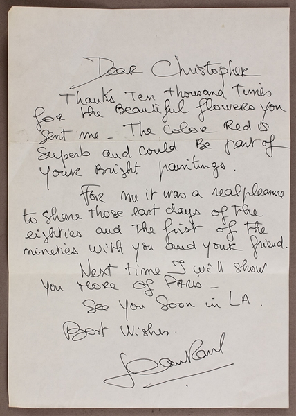 Jean-Paul Gaultier Handwritten & Signed Letter to Madonnas Brother Christopher Ciccone