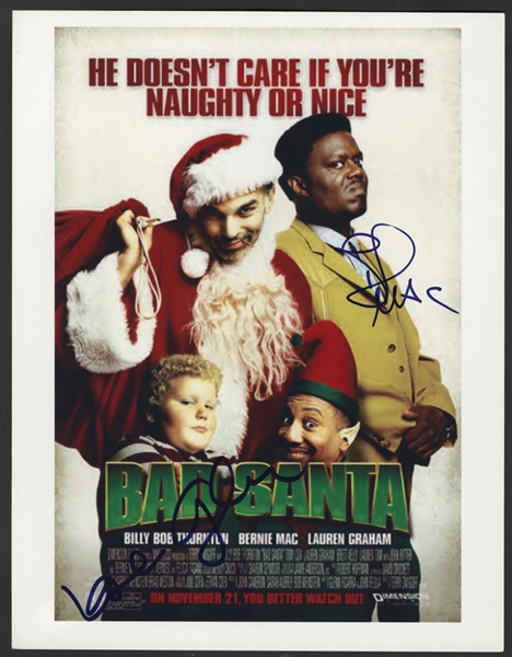 Billy Bob Thornton & Bernie Mac Signed "Bad Santa" Photograph