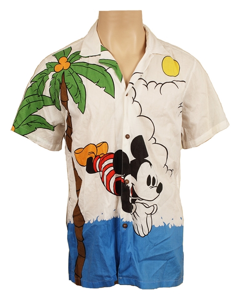 Michael Jackson Owned and Worn Mickey Mouse Sport Shirt