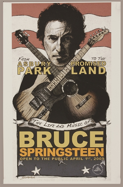 Bruce Springsteen Original Rock & Roll Hall of Fame Exhibit Poster Signed by Artist
