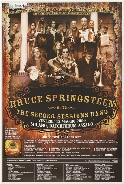 Bruce Springsteen with The Seeger Sessions Band Original Italian Concert Poster 