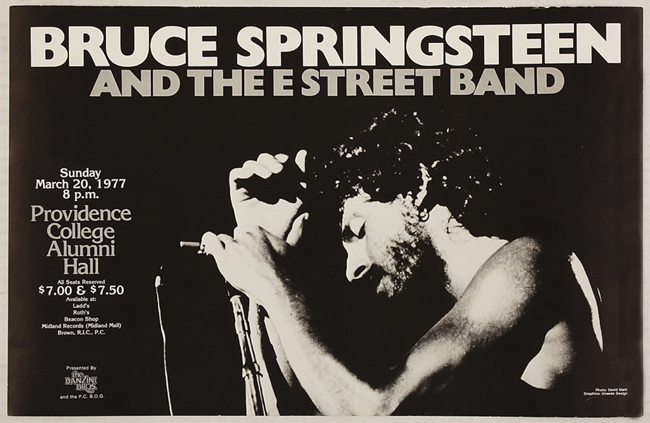 Bruce Springsteen and the E Street Band Original 1977 Providence College Concert Poster