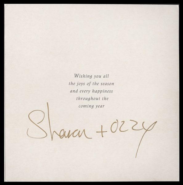 Ozzy & Sharon Osbourne Signed Holiday Card