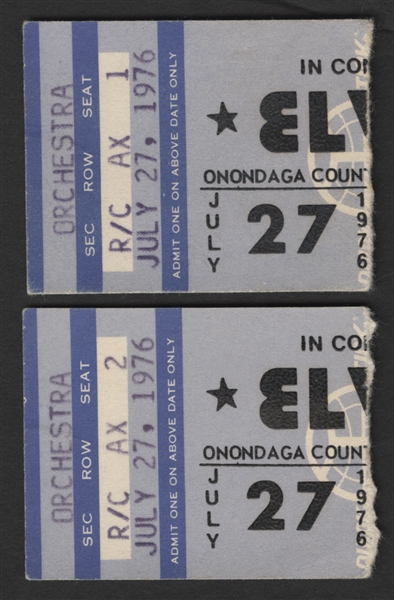 Elvis Presley Original 1976 Concert Ticket Stubs