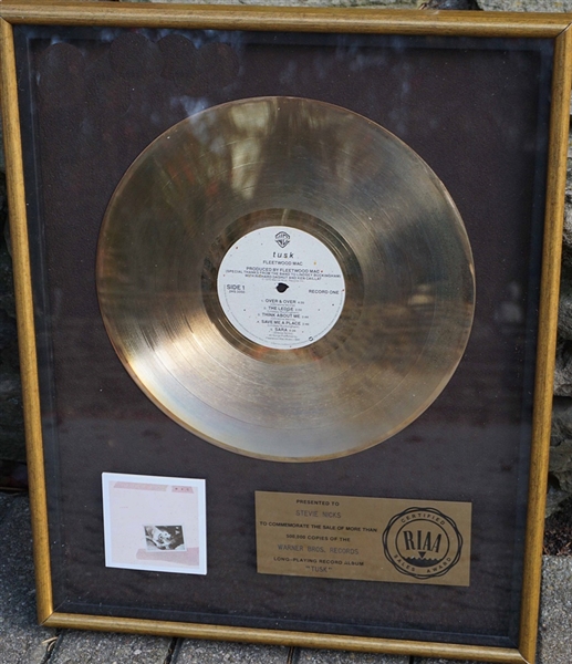 Fleetwood Mac "Tusk" Original RIAA Gold Album Award Presented to Stevie Nicks