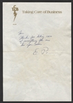 Elvis Presley Handwritten & Initialed Note to Tom Hulett on TCB Stationery