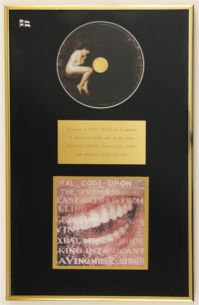 Alanis Morissette Original "Supposed Former Infatuation Junkie" Warner Music Finland Gold Award