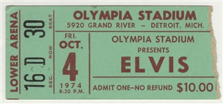 Elvis Presley Original 1974 Concert Ticket