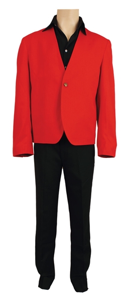 Elvis Presley "Viva Las Vegas" Film Promotion Worn Custom Made  Red Bolero Jacket, Black Pants and Black Silk Shirt 